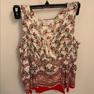 Floral tank with tie in the front!